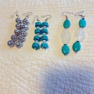 3 pair of earrings